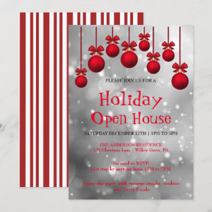 Holiday Invitation with Christmas Ornaments