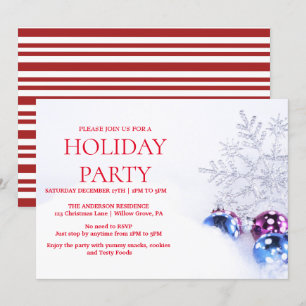 Holiday Invitation with Christmas Ornaments