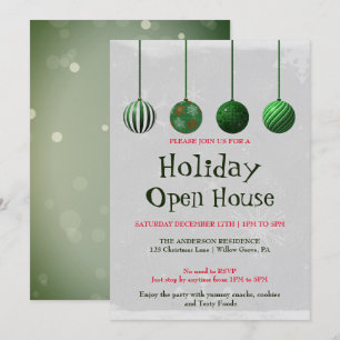 Holiday Invitation with Christmas Ornaments