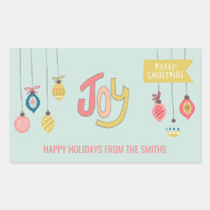 Holiday Joy and Whimsical Ornaments Sticker