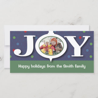Holiday joy blue photocard card