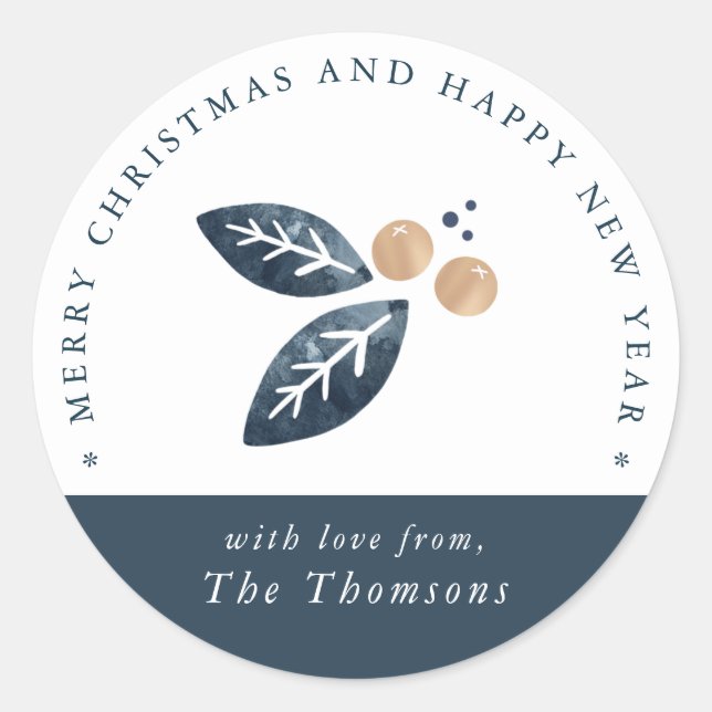 Holiday Joy - Christmas Round Sticker (Front)