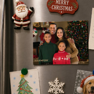 Holiday Joy Fun Magnetic Family Photo Christmas