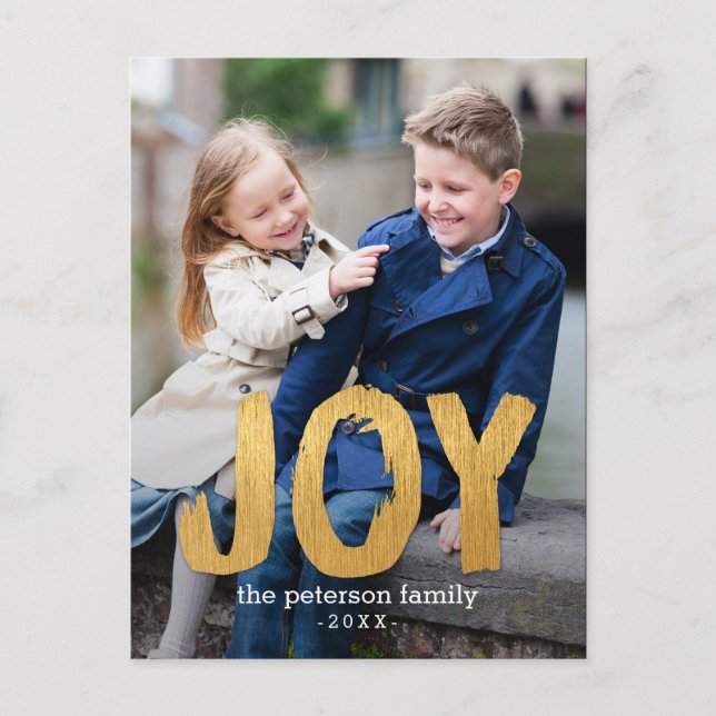 Holiday Joy Holiday Photo Card Postcard (Front)