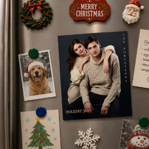 Holiday Joy Modern Elegant Magnetic Photo Holiday 