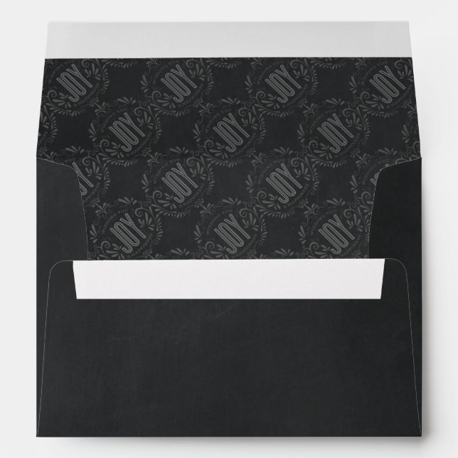 HOLIDAY JOY ORNAMENT CHALKBOARD PLAIN ENVELOPE (Back (Bottom))