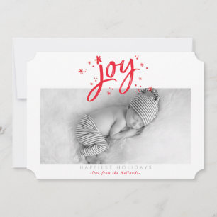 HOLIDAY JOY PHOTO modern festive fun red sparkles