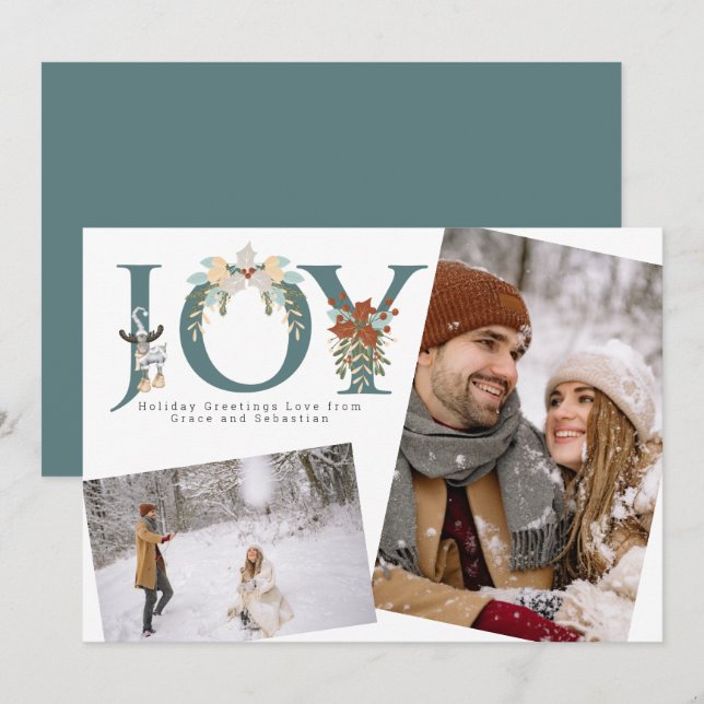 Holiday Joy Photo Personalized Card (Front/Back)