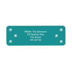 Holiday Joy Return Address Labels - Teal Green