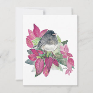 Holiday Junco Bird Art Card