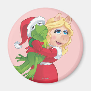 Holiday Kermit and Miss Piggy Magnet