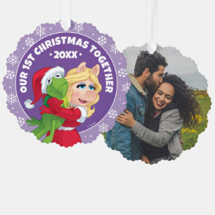 Holiday Kermit and Miss Piggy Ornament Card