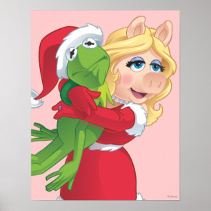 Holiday Kermit and Miss Piggy Poster