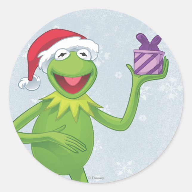 Holiday Kermit Classic Round Sticker (Front)
