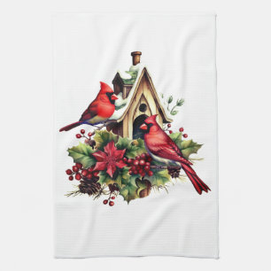 Holiday Kitchen Towel-Cardinal Kitchen Towel