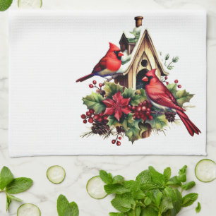 Holiday Kitchen Towel-Cardinal Kitchen Towel