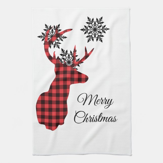 Holiday Kitchen Towel-Deer Towel (Vertical)