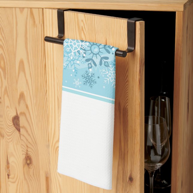 Holiday Kitchen Towel-Snowflakes Towel (Thirds Fold)