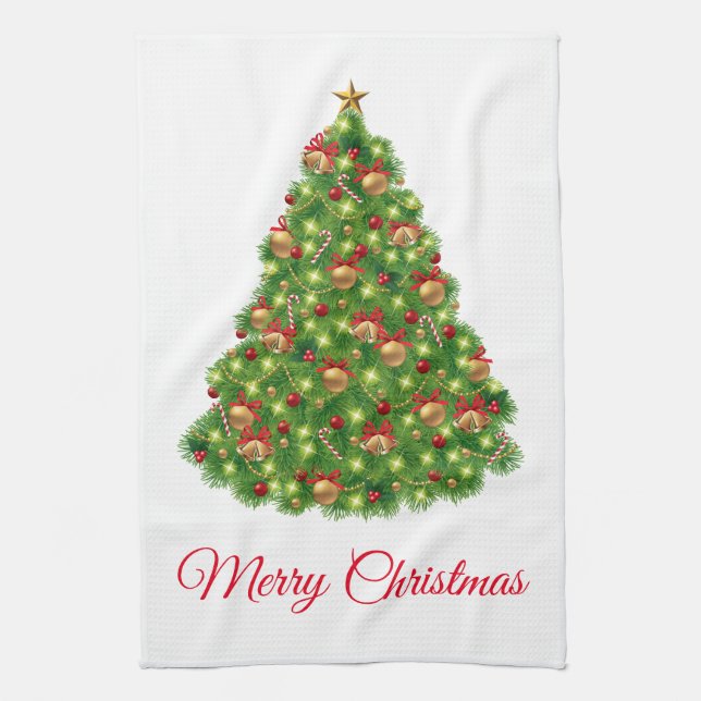 Holiday Kitchen Towel-Tree Towel (Vertical)