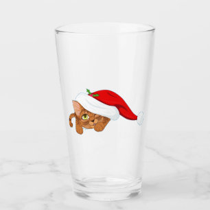 Holiday Kitten Glass