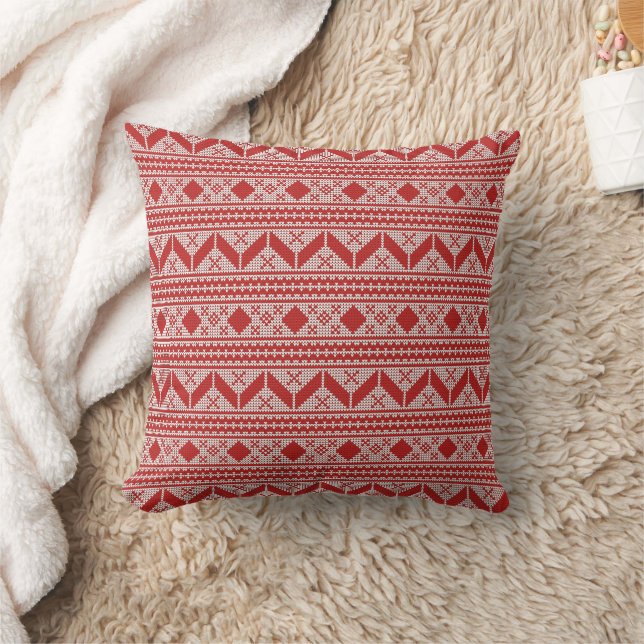 Holiday Knit Sweater Look Throw Pillow (Blanket)