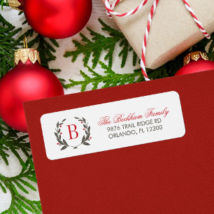 Holiday Laurel Wreath Monogram