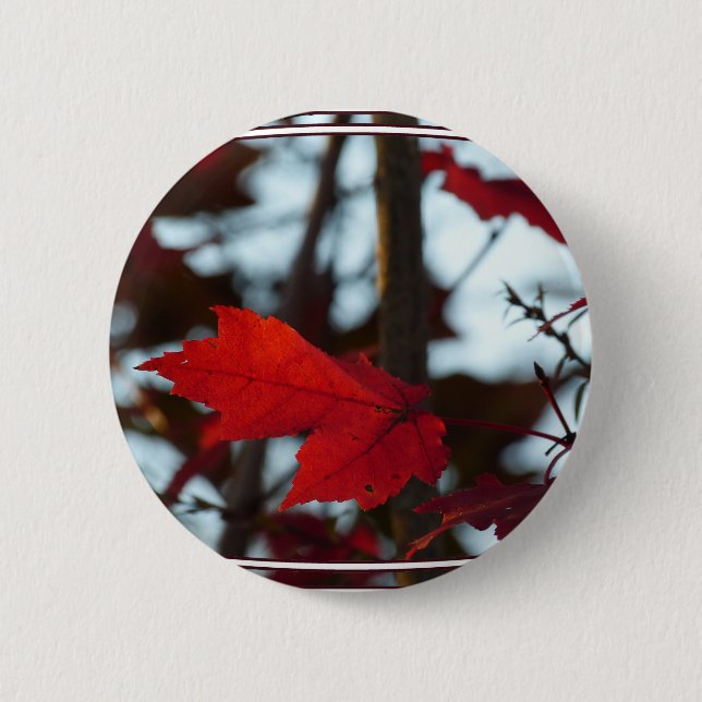 Holiday Leaves 2 Inch Round Button (Front)