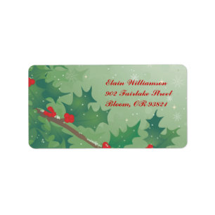 Holiday Leaves Label