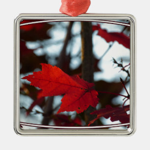 Holiday Leaves Metal Ornament