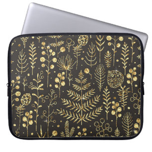 Holiday Leaves: Vintage Pine Cone Pattern Laptop Sleeve