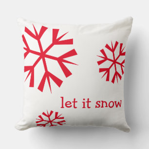 Holiday Let it Snow Snowflake Pillow