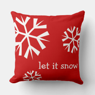 Holiday Let it Snow Snowflake Pillow