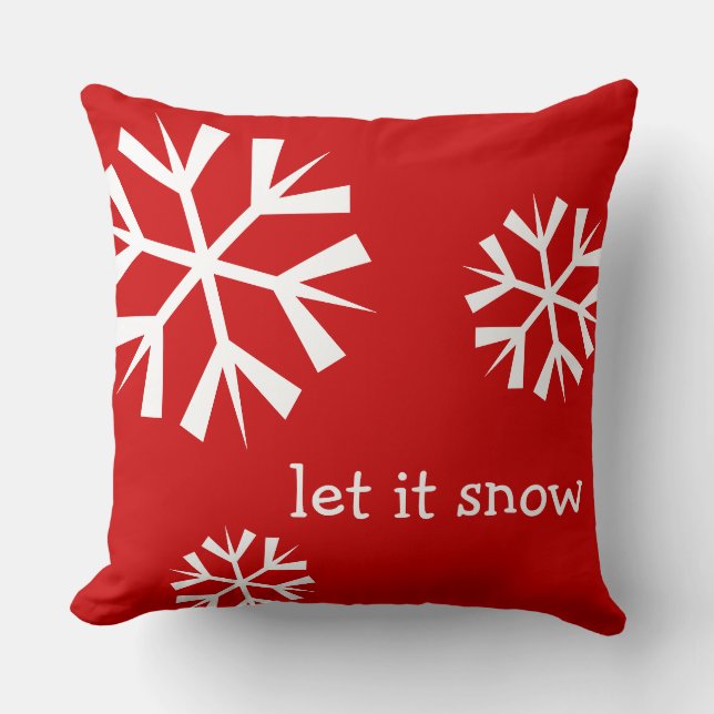 Holiday Let it Snow Snowflake Pillow (Front)