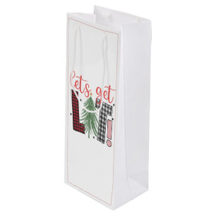 Holiday Let’s Get Lit Fun Christmas  Wine Gift Bag