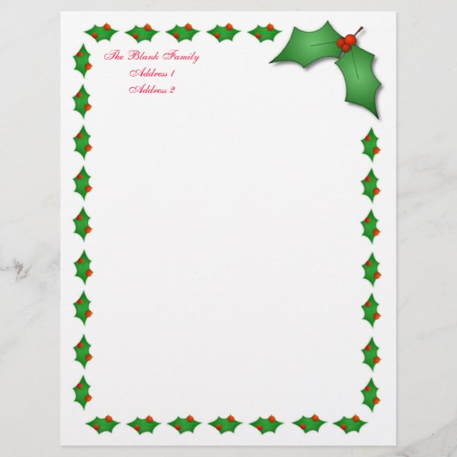 Holiday Letterhead (Front)