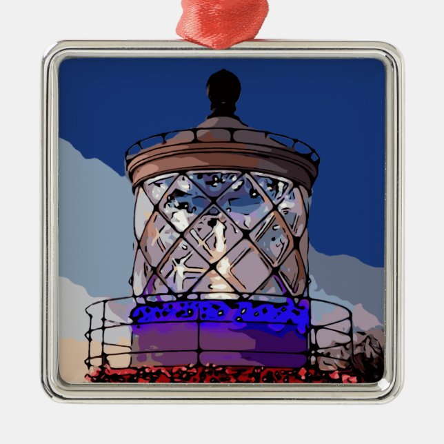 HOLIDAY LIGHTHOUSE METAL ORNAMENT (Front)