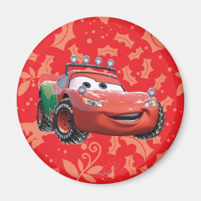 Holiday Lightning McQueen Magnet (Front)