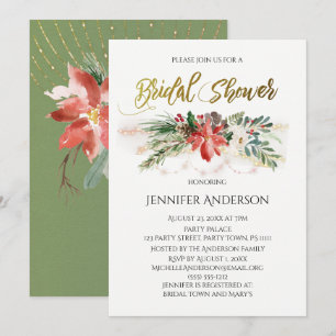 Holiday Lights Bouquet Bridal Shower Invitation