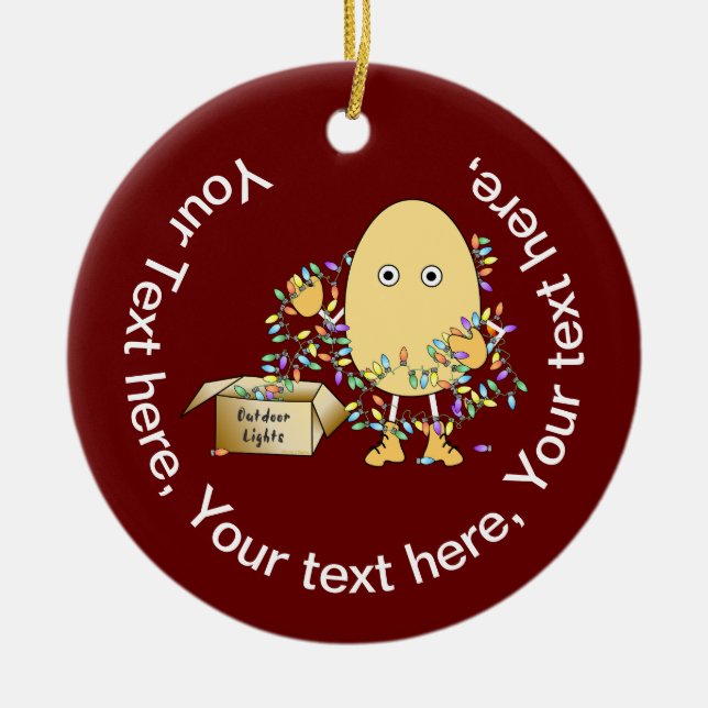 Holiday Lights Ceramic Ornament (Front)