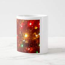 Holiday lights coffee mug words Jingle Jingle J..
