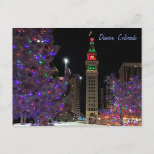 Holiday Lights, Daniels & Fisher Tower Postcard