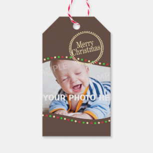 Holiday Lights Modern Photo Gift Tags