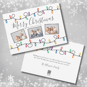 Holiday Lights Photo Merry Christmas Card