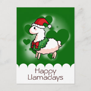 Holiday Llama Elf Postcard