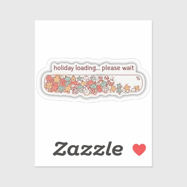 Holiday Loading Progress Bar Cute Christmas Vinyl (Sheet)