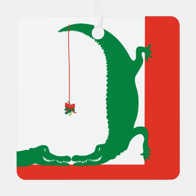 Holiday Love Gator Ornament (Front)