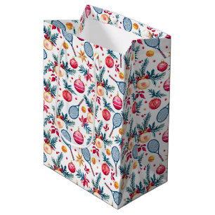 Holiday Love-Love tennis Christmas, Medium Gift Bag