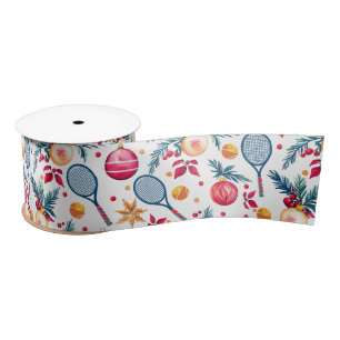 Holiday Love-Love tennis Christmas, Satin Ribbon