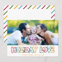 Holiday Love Merry & Bright Christmas Carte photo