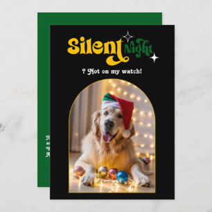 Holiday Luxe Funny Retro Pet Dog Christmas Photo